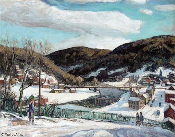 WikiOO.org - Encyclopedia of Fine Arts - Målning, konstverk Walter Emerson Baum - River Town