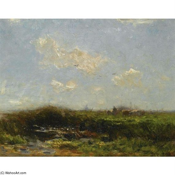 WikiOO.org - Güzel Sanatlar Ansiklopedisi - Resim, Resimler Willem Maris - A Polder Landscape