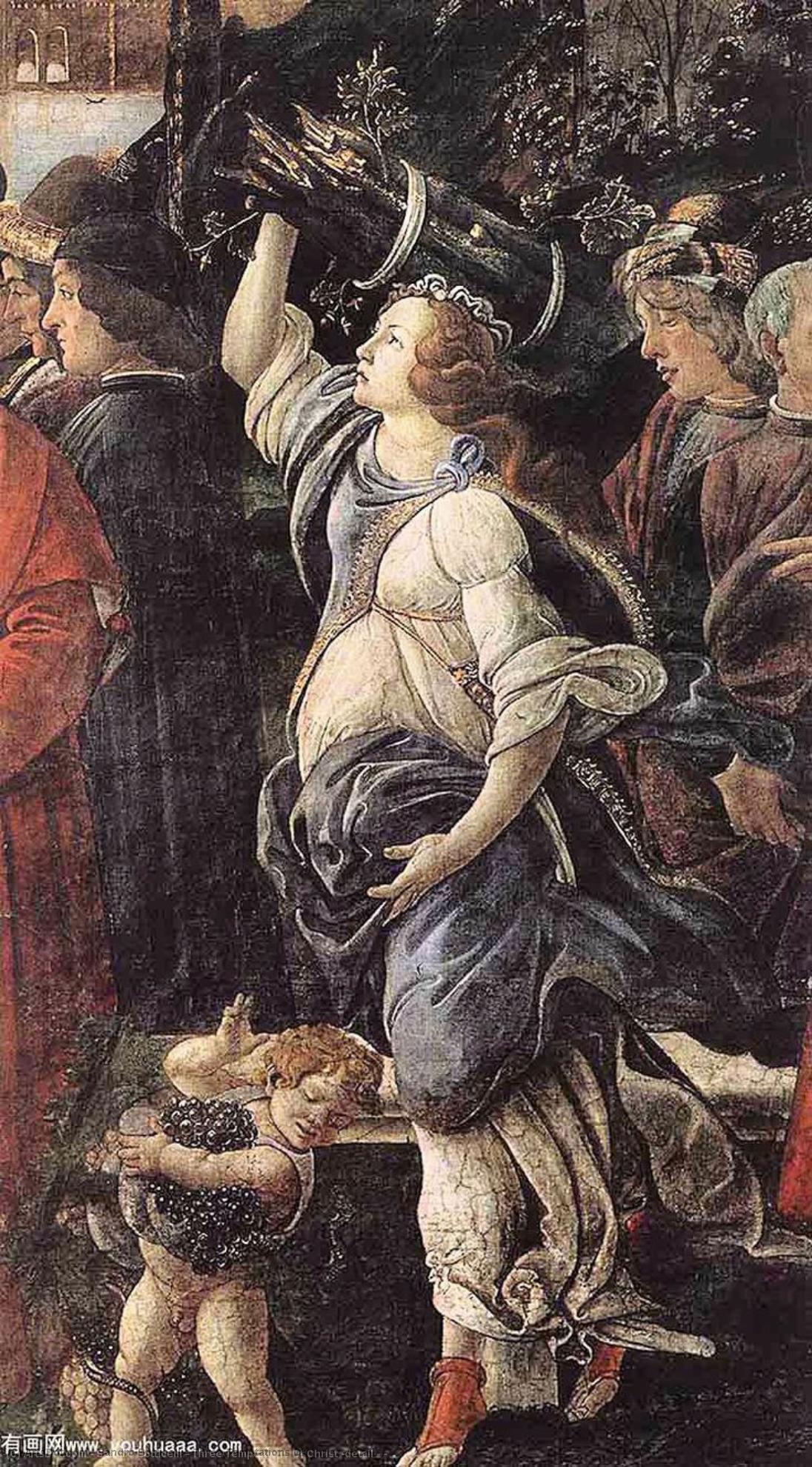 Wikioo.org - The Encyclopedia of Fine Arts - Painting, Artwork by Sandro Botticelli - Three Temptations Of Christ (detail - )