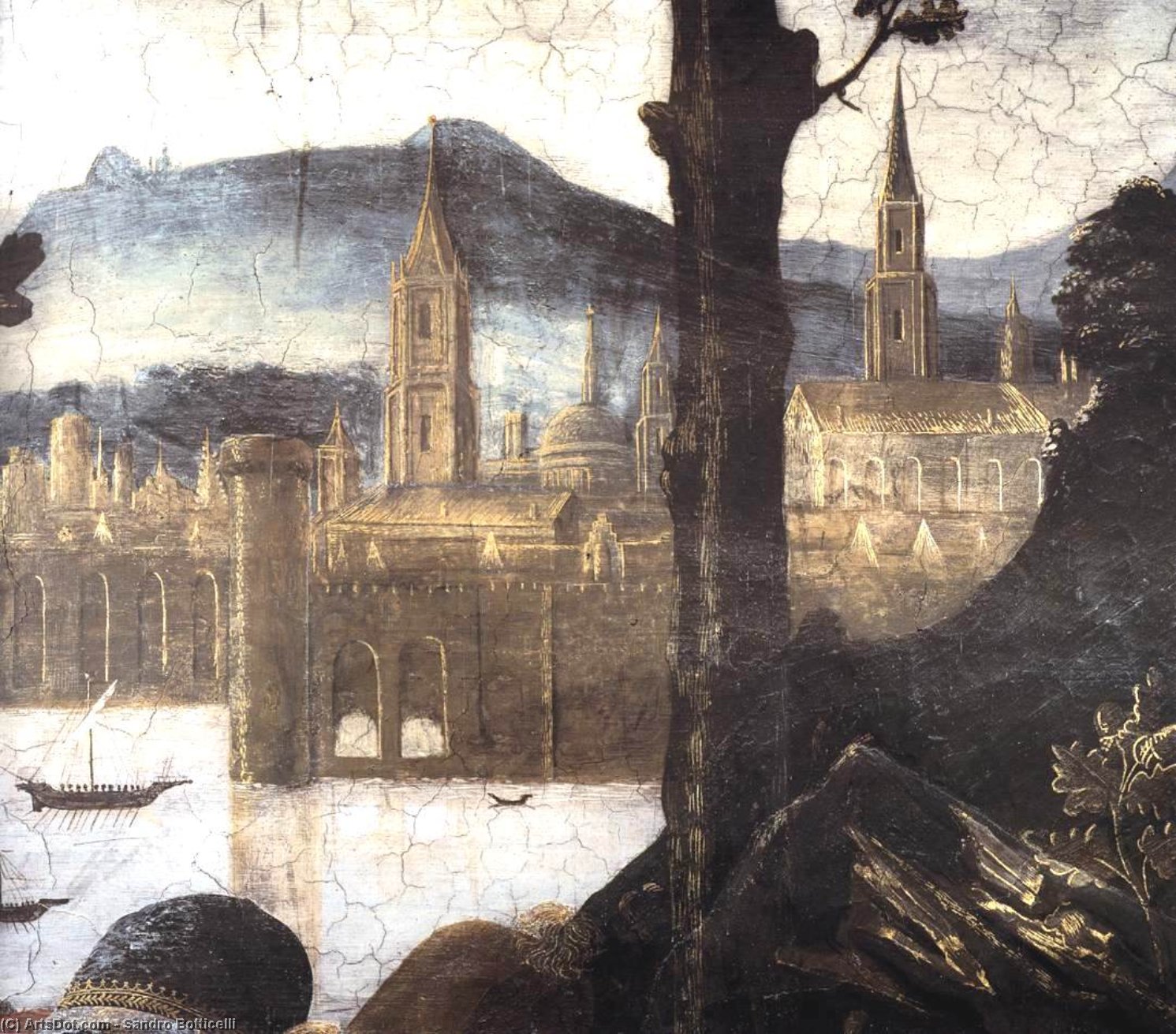 Wikioo.org – L'Enciclopedia delle Belle Arti - Pittura, Opere di Sandro Botticelli - Tre tentazioni di Cristo particolare  -   8