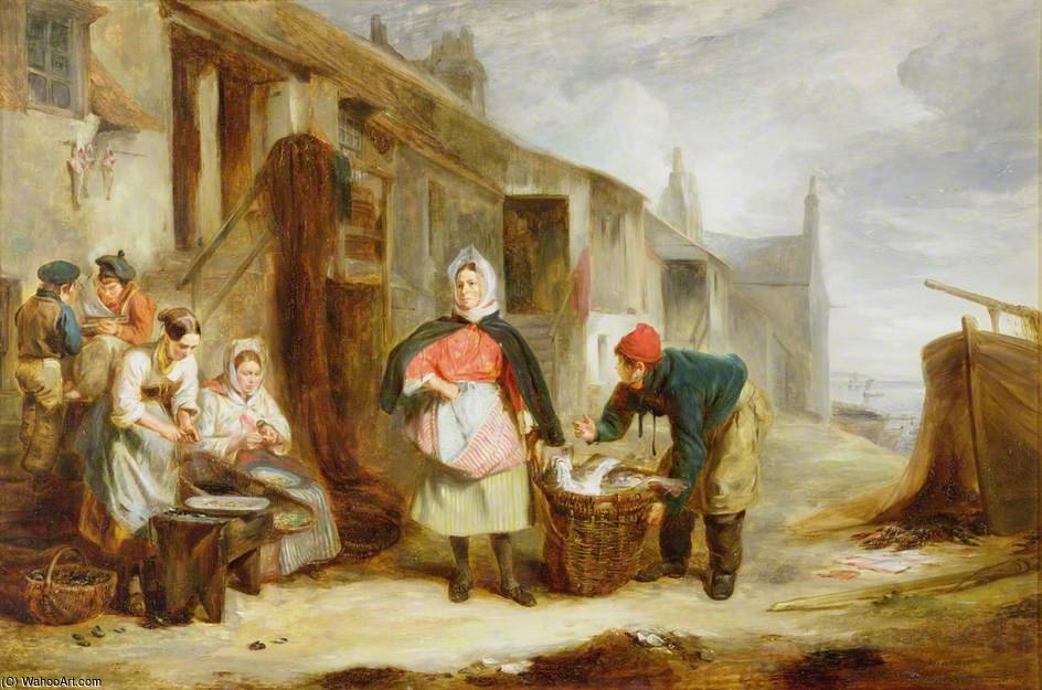 Wikioo.org - The Encyclopedia of Fine Arts - Painting, Artwork by Alexander Senior Fraser - A Scene At Newhaven