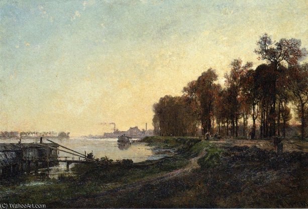 WikiOO.org - Encyclopedia of Fine Arts - Schilderen, Artwork Alexandre Rene Veron - Beside The River