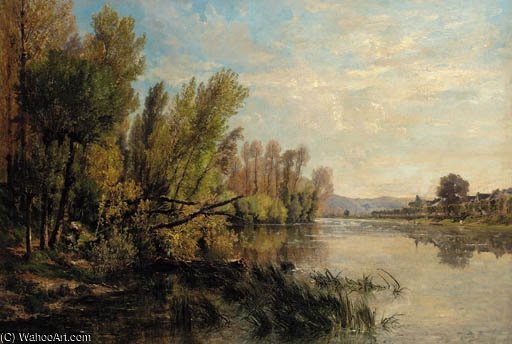 Wikioo.org – La Enciclopedia de las Bellas Artes - Pintura, Obras de arte de Alexandre Rene Veron - El río serpenteo
