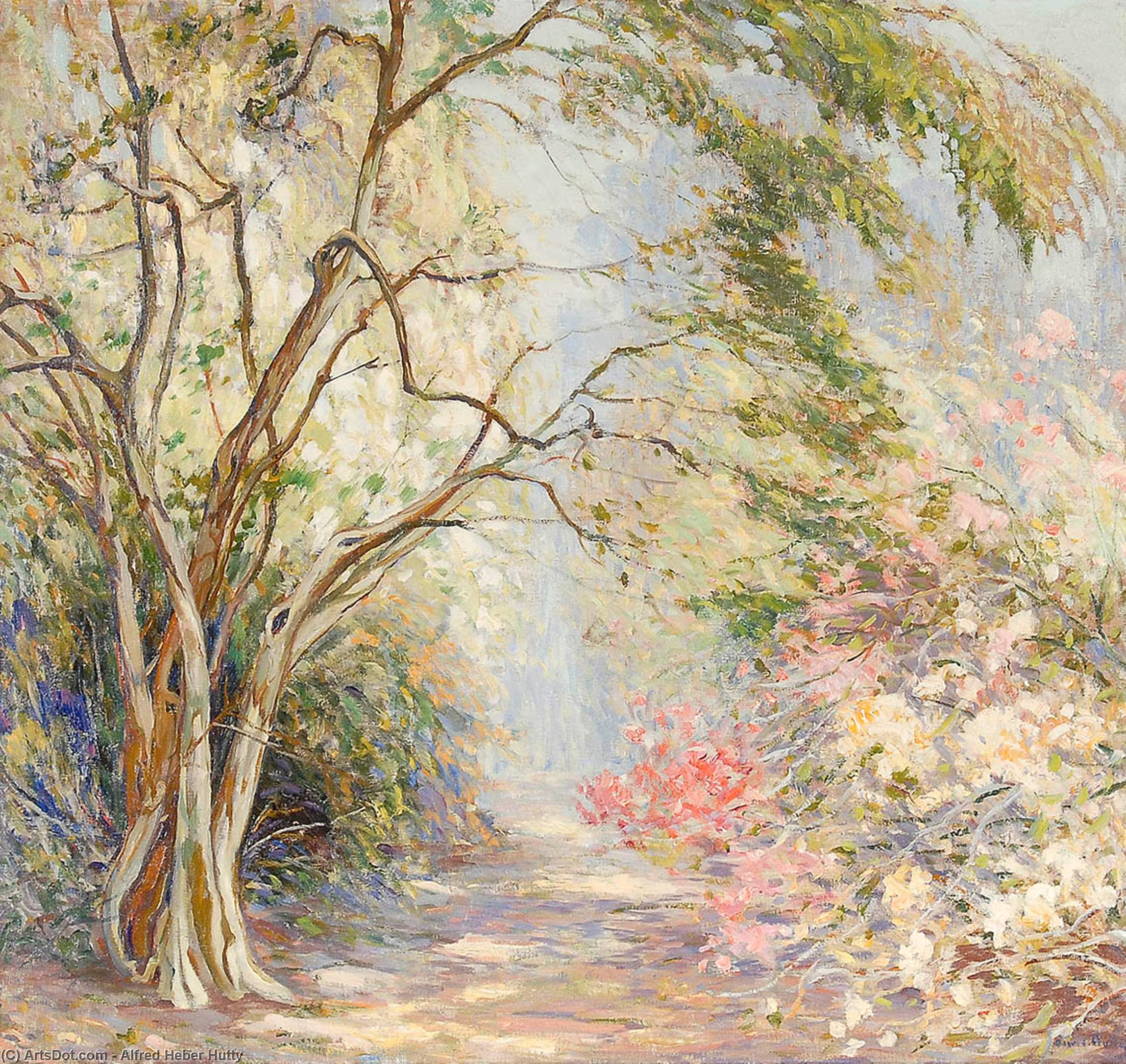 WikiOO.org - Encyclopedia of Fine Arts - Maleri, Artwork Alfred Heber Hutty - Charleston Garden