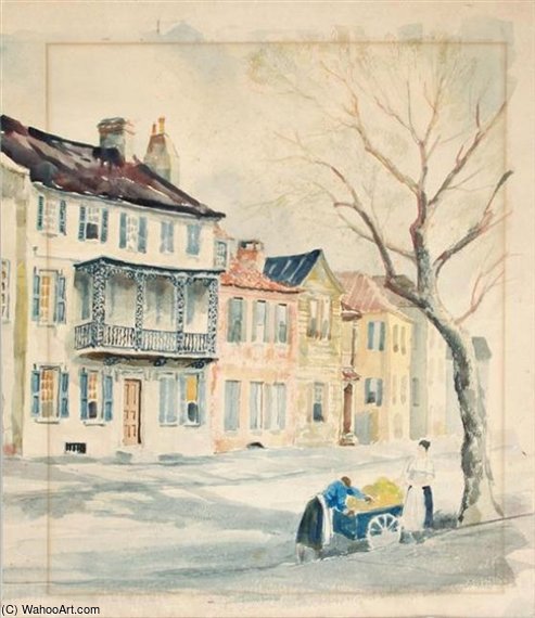 Wikioo.org - The Encyclopedia of Fine Arts - Painting, Artwork by Alfred Heber Hutty - From Church And Tradd Streets
