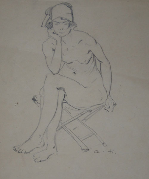 Wikioo.org - The Encyclopedia of Fine Arts - Painting, Artwork by Alfred Heber Hutty - Nude With Legs Crossed