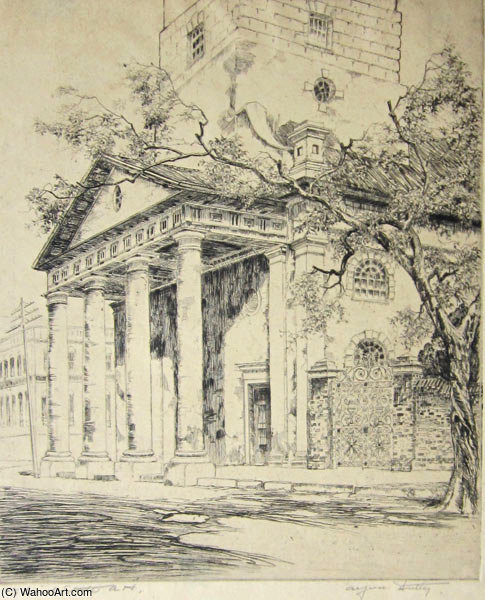 WikiOO.org - Enciklopedija likovnih umjetnosti - Slikarstvo, umjetnička djela Alfred Heber Hutty - Old St Michaels Charleston