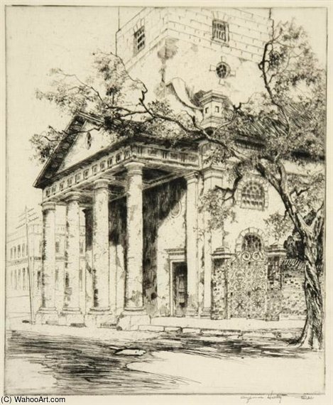Wikioo.org - The Encyclopedia of Fine Arts - Painting, Artwork by Alfred Heber Hutty - Old St. Michael's, Charleston, Sc