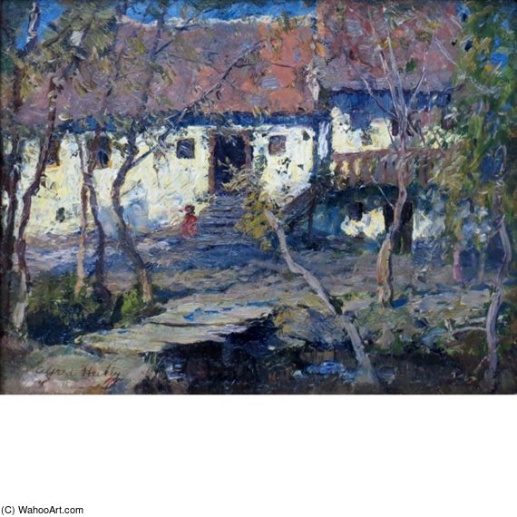 WikiOO.org - Encyclopedia of Fine Arts - Maleri, Artwork Alfred Heber Hutty - View Across A Creek