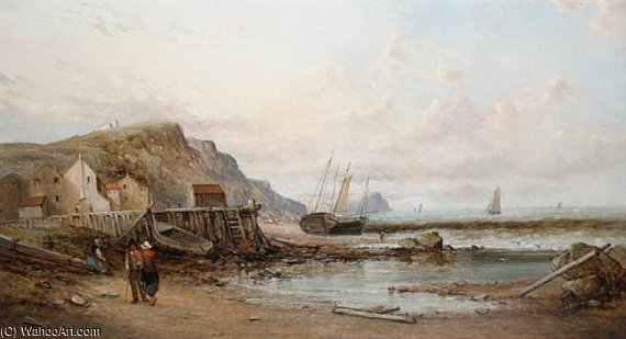WikiOO.org - Encyclopedia of Fine Arts - Maľba, Artwork Alfred Pollentine - Coastal Views, A Pair