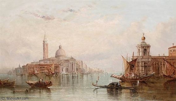 Wikioo.org – La Enciclopedia de las Bellas Artes - Pintura, Obras de arte de Alfred Pollentine - Venecia Mirando hacia el San Giorgio Maggiore