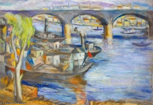 Wikioo.org - Die Enzyklopädie bildender Kunst - Malerei, Kunstwerk von Armand Schonberger - Stadt Mit Harbour