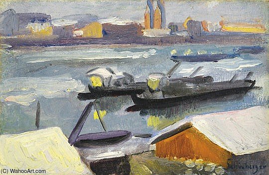 WikiOO.org - Encyclopedia of Fine Arts - Festés, Grafika Armand Schonberger - The Danube At Winter
