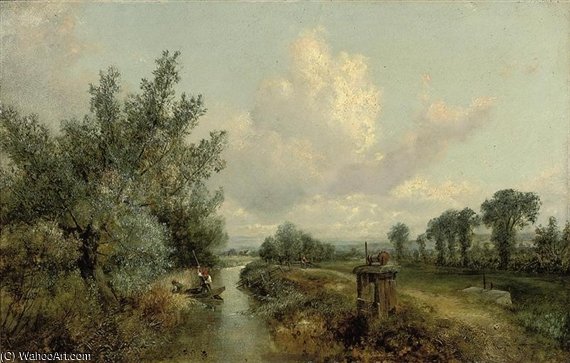 WikiOO.org - دایره المعارف هنرهای زیبا - نقاشی، آثار هنری Arthur Gilbert - A Tranquil Day On The River