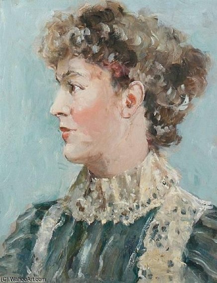 Wikioo.org - สารานุกรมวิจิตรศิลป์ - จิตรกรรม Arthur Henry Church - Head Portrait Of A Lady