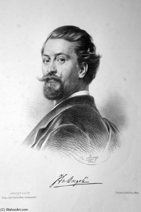 WikiOO.org - Encyclopedia of Fine Arts - Lukisan, Artwork Baron Heinrich Von Angeli - Painter Lithograph By Adolf Dauthage