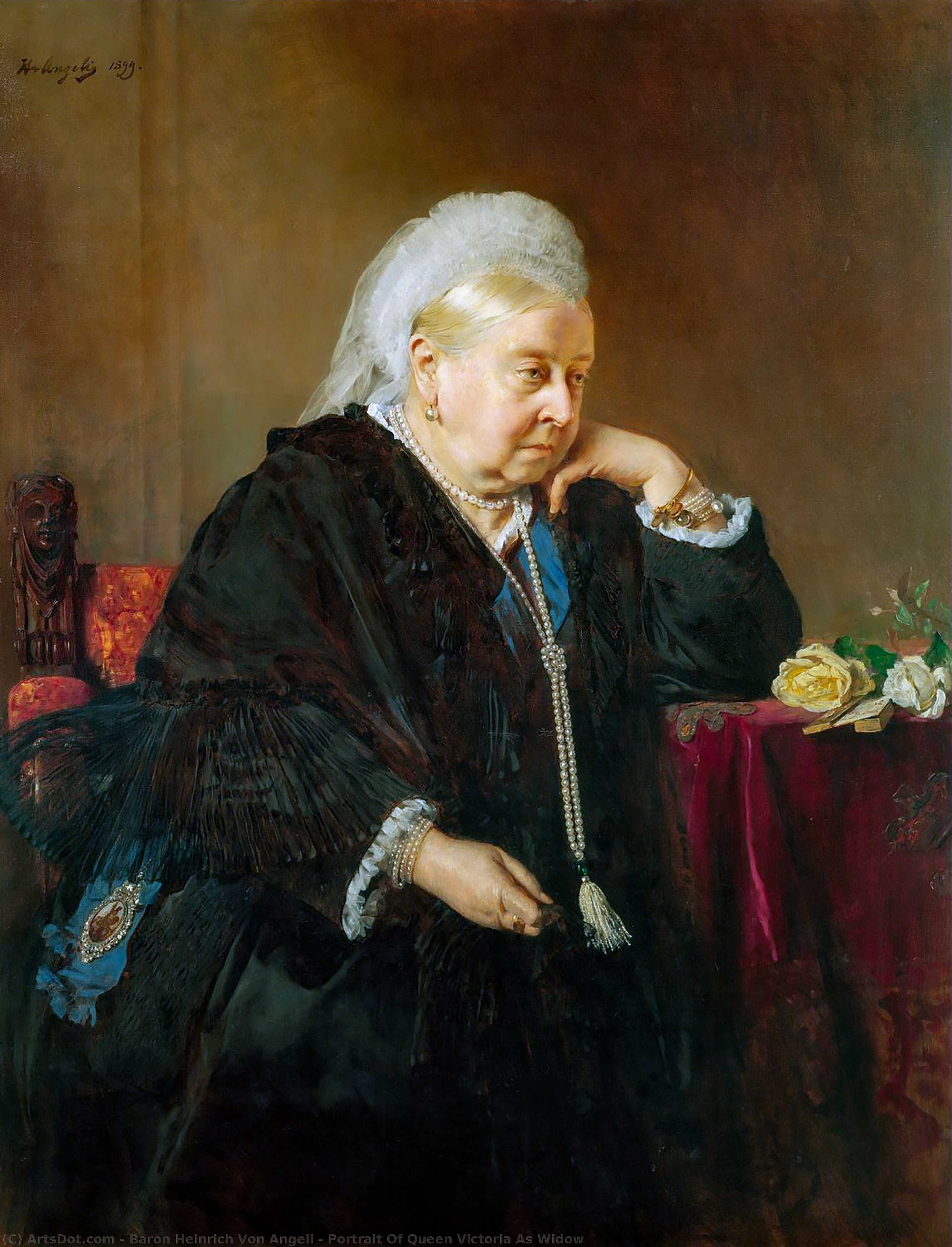 WikiOO.org - Encyclopedia of Fine Arts - Lukisan, Artwork Baron Heinrich Von Angeli - Portrait Of Queen Victoria As Widow