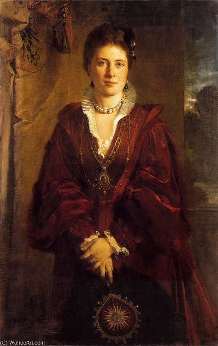 Wikioo.org – L'Encyclopédie des Beaux Arts - Peinture, Oeuvre de Baron Heinrich Von Angeli - portrait de victoria Princesse  royaux