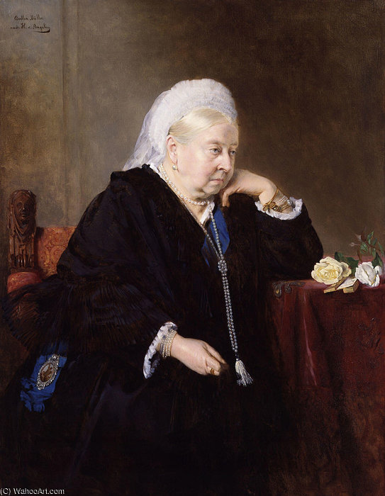 Wikioo.org - The Encyclopedia of Fine Arts - Painting, Artwork by Baron Heinrich Von Angeli - Queen Victoria