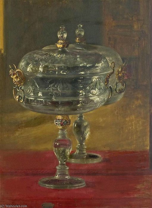 Wikioo.org - The Encyclopedia of Fine Arts - Painting, Artwork by Blaise Alexandre Desgoffe - Still Life With Crystal Compote