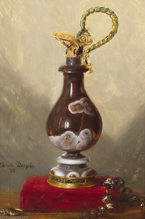 WikiOO.org - Enciklopedija dailės - Tapyba, meno kuriniai Blaise Alexandre Desgoffe - Still Life With Ewer And Jewels