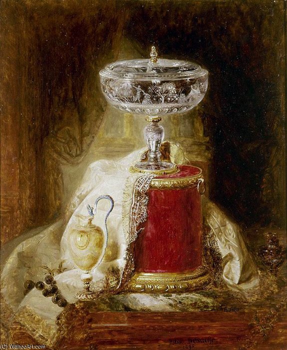 WikiOO.org - אנציקלופדיה לאמנויות יפות - ציור, יצירות אמנות Blaise Alexandre Desgoffe - Still Life With Silver Artefacts