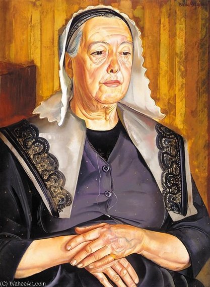 WikiOO.org - Encyclopedia of Fine Arts - Malba, Artwork Boris Dmitrievich Grigoriev - A Woman Of Bourg De Butz