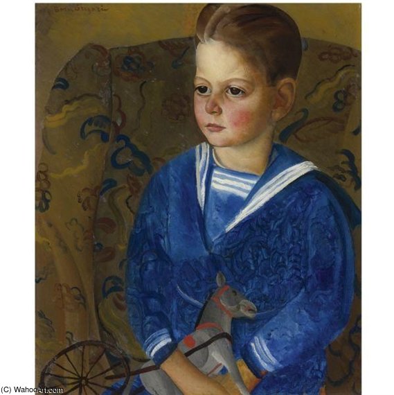 Wikioo.org - The Encyclopedia of Fine Arts - Painting, Artwork by Boris Dmitrievich Grigoriev - Boy In A Sailor Suit