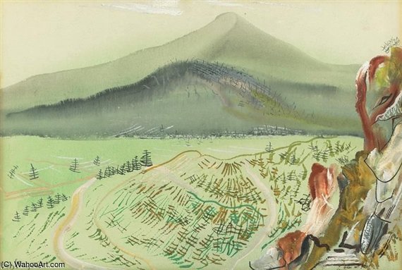 WikiOO.org - Encyclopedia of Fine Arts - Målning, konstverk Boris Dmitrievich Grigoriev - Chilean Landscape