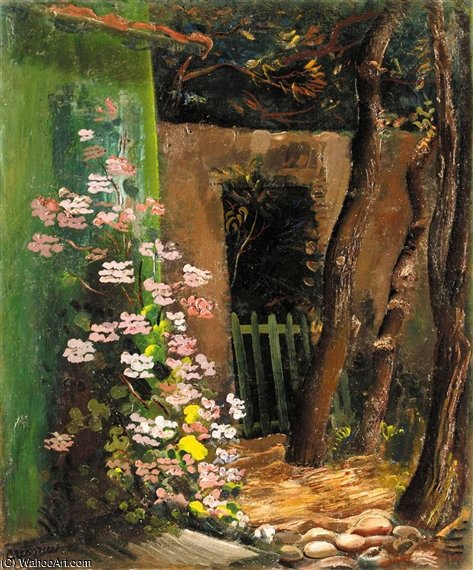 WikiOO.org - Enciclopédia das Belas Artes - Pintura, Arte por Boris Dmitrievich Grigoriev - Flowers In The Yard