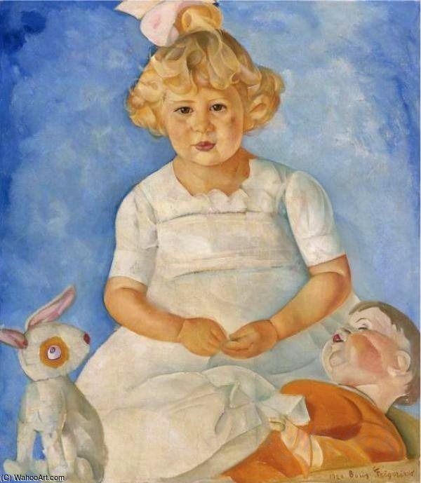 WikiOO.org - Encyclopedia of Fine Arts - Målning, konstverk Boris Dmitrievich Grigoriev - Girl With Toys