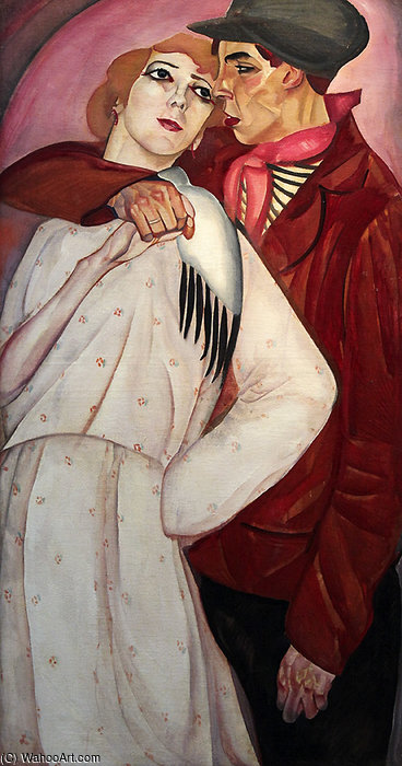 Wikioo.org - The Encyclopedia of Fine Arts - Painting, Artwork by Boris Dmitrievich Grigoriev - Man With A Prostitute