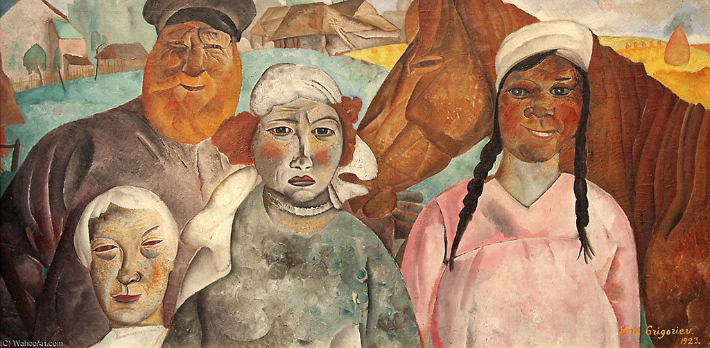 WikiOO.org - Encyclopedia of Fine Arts - Maleri, Artwork Boris Dmitrievich Grigoriev - Peasant Family