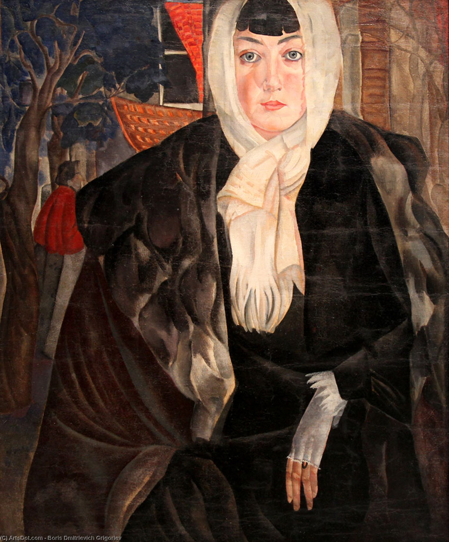 Wikioo.org - Encyklopedia Sztuk Pięknych - Malarstwo, Grafika Boris Dmitrievich Grigoriev - Portrait Of A Woman