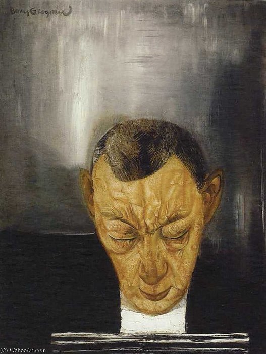 Wikioo.org – La Enciclopedia de las Bellas Artes - Pintura, Obras de arte de Boris Dmitrievich Grigoriev - Retrato De Compositor Rachmaninov