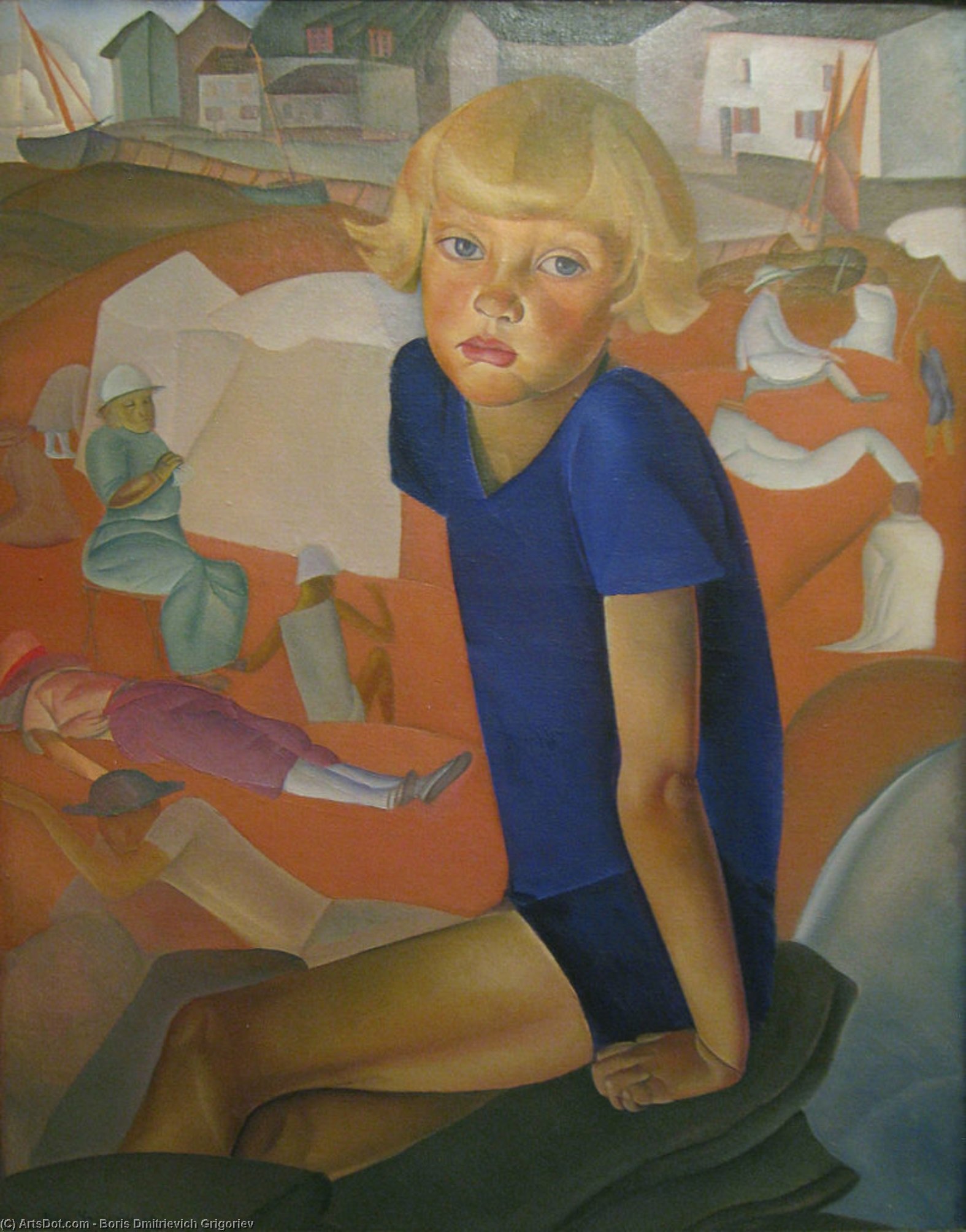 Wikioo.org - The Encyclopedia of Fine Arts - Painting, Artwork by Boris Dmitrievich Grigoriev - Portrait Of The Artist's Son Kirill