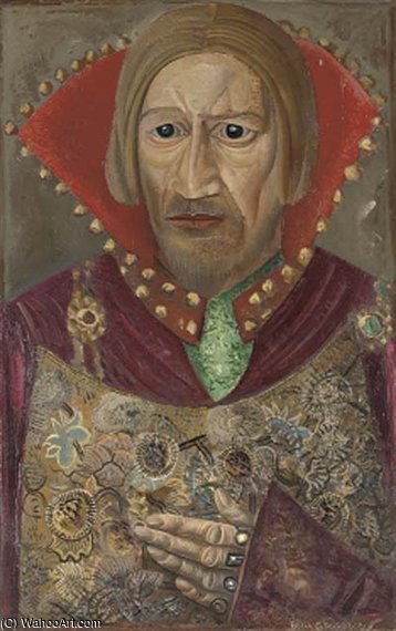 WikiOO.org - Enciclopédia das Belas Artes - Pintura, Arte por Boris Dmitrievich Grigoriev - Portrait Of Vasilii Kachalov As Tsar Fedor