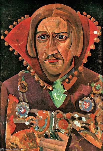 Wikioo.org - สารานุกรมวิจิตรศิลป์ - จิตรกรรม Boris Dmitrievich Grigoriev - Portrait Of Vasily Kachalov