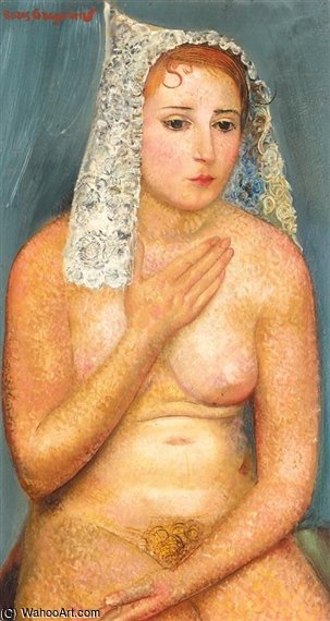 WikiOO.org - Encyclopedia of Fine Arts - Schilderen, Artwork Boris Dmitrievich Grigoriev - Seated Nude