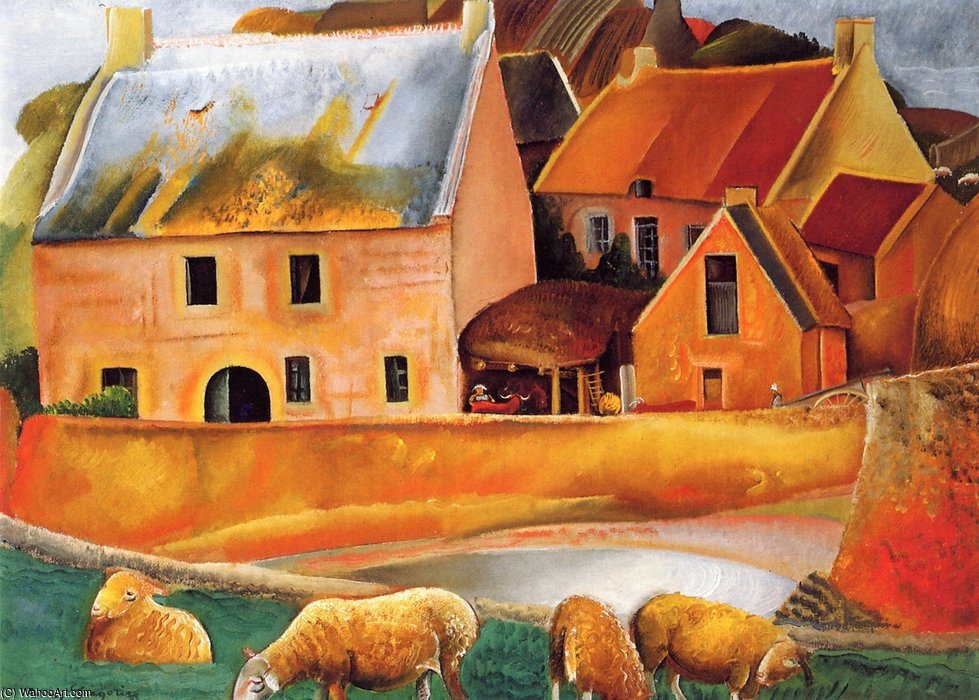WikiOO.org - Encyclopedia of Fine Arts - Målning, konstverk Boris Dmitrievich Grigoriev - The Farm