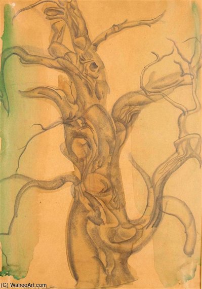 WikiOO.org - دایره المعارف هنرهای زیبا - نقاشی، آثار هنری Boris Dmitrievich Grigoriev - Trees