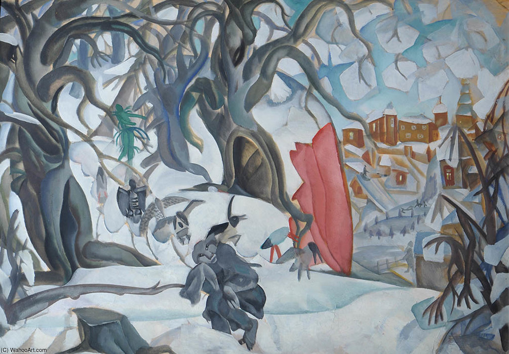 Wikioo.org - The Encyclopedia of Fine Arts - Painting, Artwork by Boris Dmitrievich Grigoriev - Winter Forest
