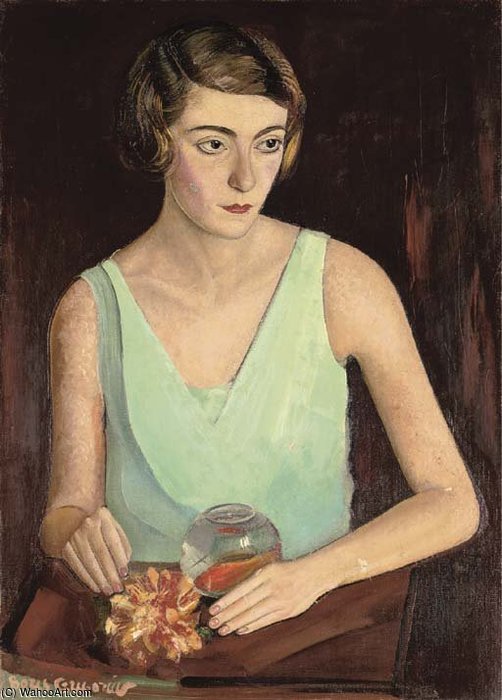 Wikioo.org - The Encyclopedia of Fine Arts - Painting, Artwork by Boris Dmitrievich Grigoriev - Woman In Green