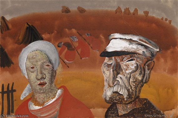 Wikioo.org - The Encyclopedia of Fine Arts - Painting, Artwork by Boris Dmitrievich Grigoriev - Workers In The Fields