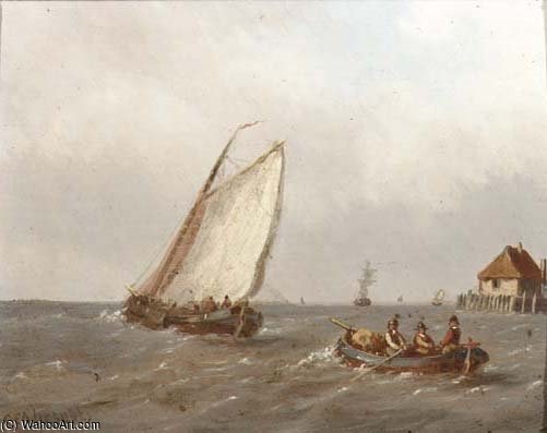 Wikioo.org - The Encyclopedia of Fine Arts - Painting, Artwork by Carl Eduard Ahrendts - Heading For Sea