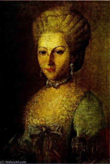 WikiOO.org - Encyclopedia of Fine Arts - Maleri, Artwork Carl Ludwig Johann Christineck - Portrait Of Agrafena Ribeaupierre