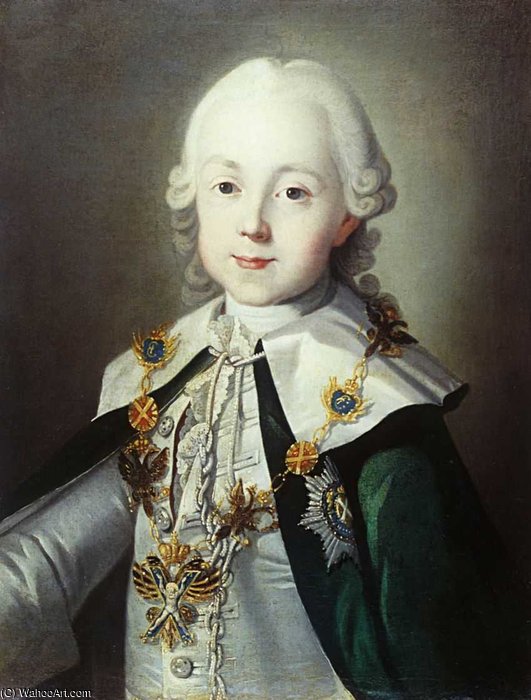 Wikioo.org - The Encyclopedia of Fine Arts - Painting, Artwork by Carl Ludwig Johann Christineck - Portrait Of Paul Of Russia Dressed As Chevalier Of The Order Of St. Andrew