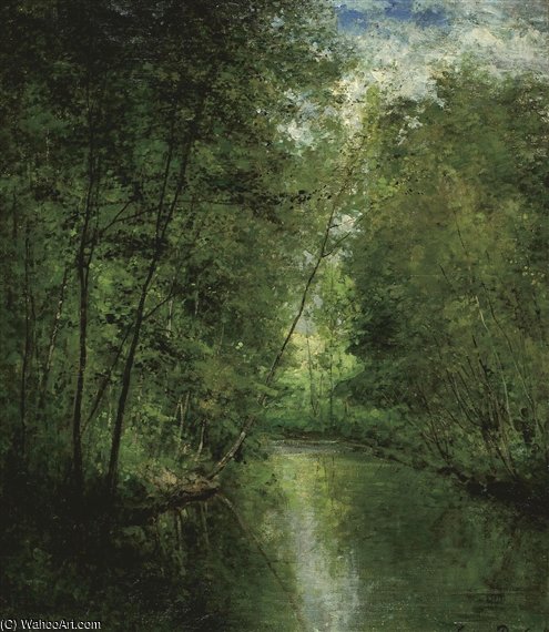 Wikioo.org - The Encyclopedia of Fine Arts - Painting, Artwork by Cesar De Cock - River In The Forest