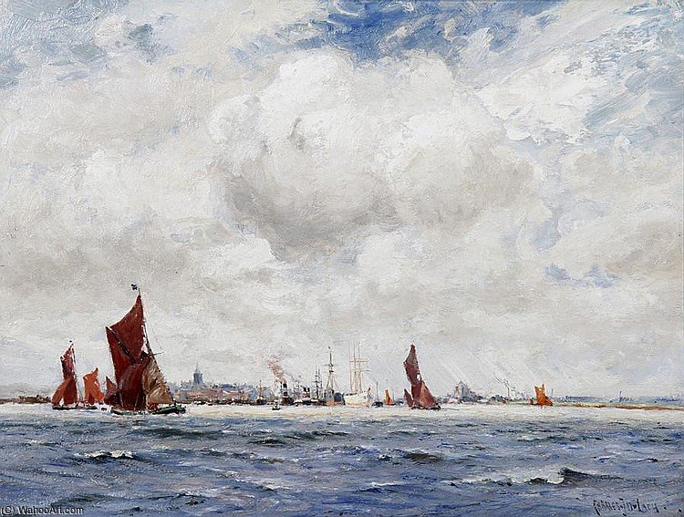 WikiOO.org - Güzel Sanatlar Ansiklopedisi - Resim, Resimler Charles John De Lacy - The Gateway Of The Port Of London'