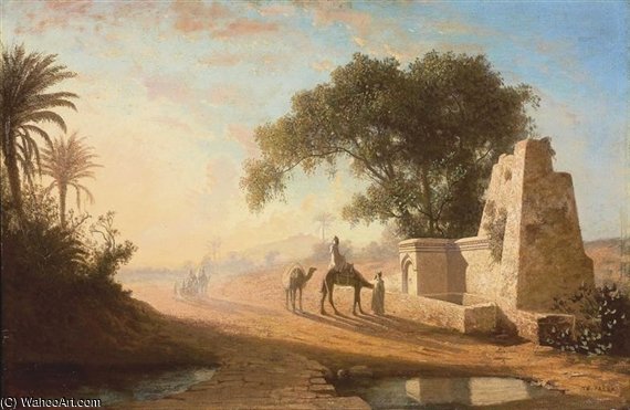 Wikioo.org - Die Enzyklopädie bildender Kunst - Malerei, Kunstwerk von Charles Théodore Frère (Bey) - Ein Brunnen in der Wüste